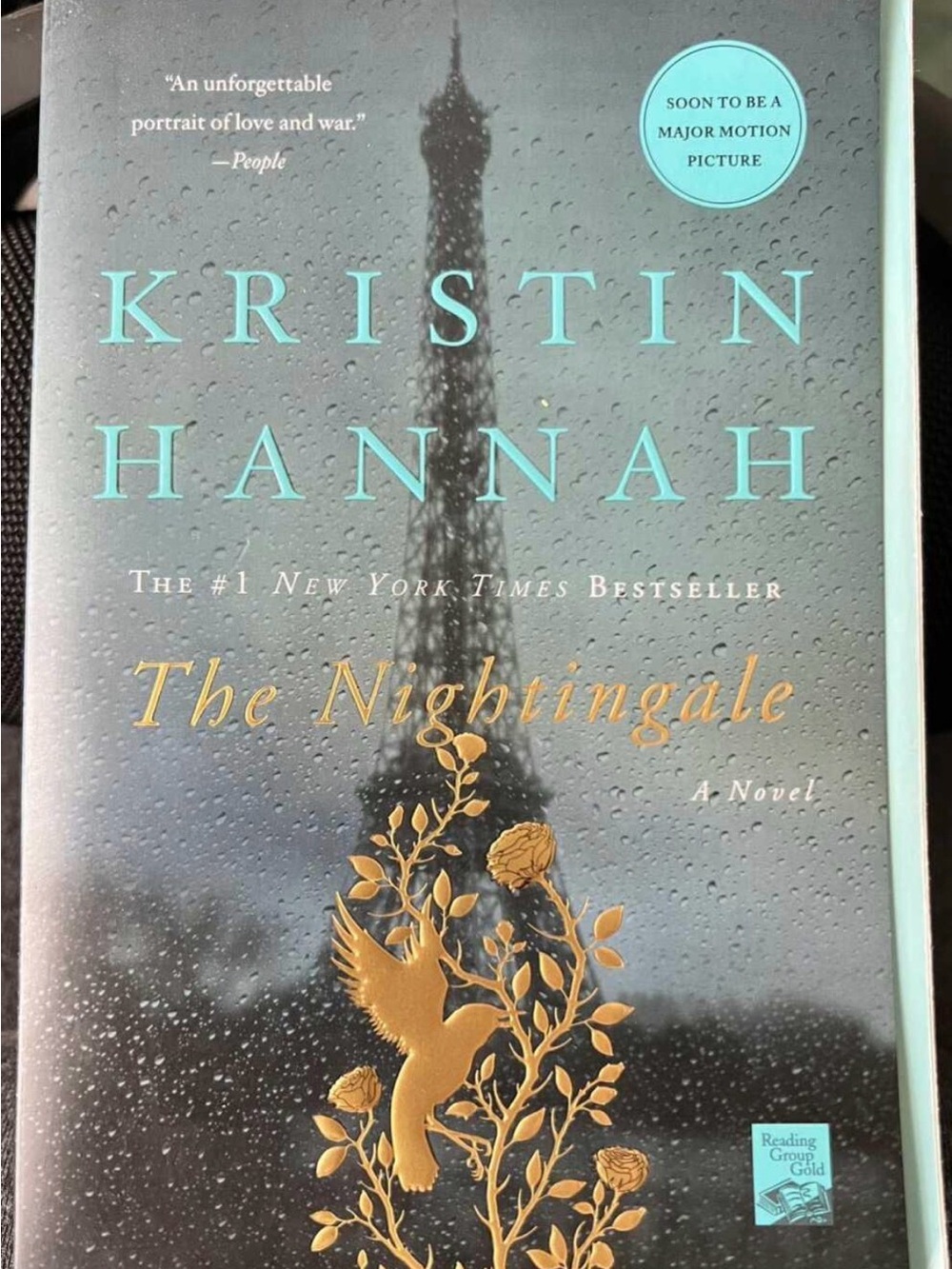 Kristin Hannah The Nightingale Hardcover - Blue & Gold Cover